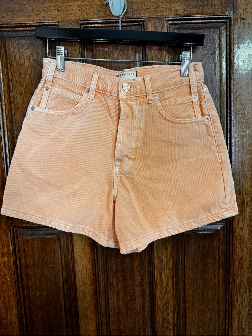 We The Free Peach High-Rise Denim Shorts